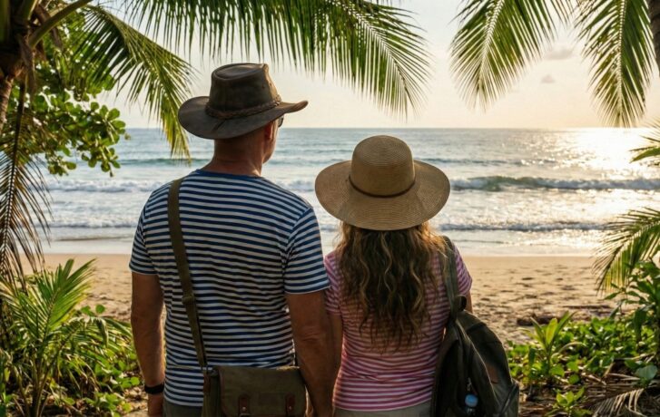 Lovci iontů měří ionty na pláži.