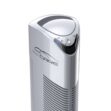 Čistička vzduchu Ionic-CARE stříbrná se svítící diodou produkt na bílém pozadí